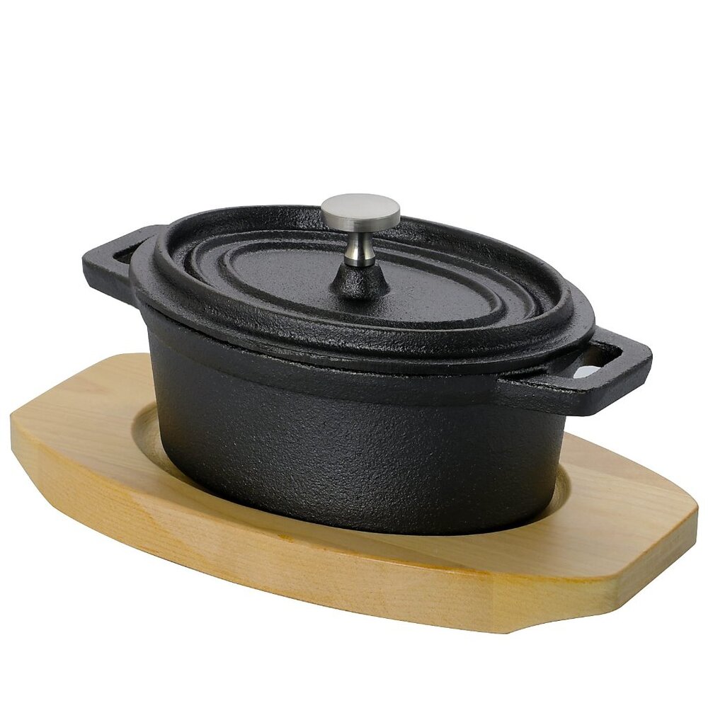 Gibson Home Campton 0.35-Quart Mini Oval Cast Iron Casserole Dutch Oven NIB